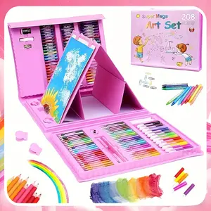 [2026 New Model] 210/230-Piece Children's and Adult Art Set, the ultimate family art supplies kit, including oil pastels, crayons, colored pencils, watercolor pens, and drawing paper - perfect as a birthday gift for girls and boys.