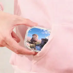 Cherry Blossom Otter Printed Braces Box, Sealed Portable Orthodontic Retainer Storage Case, Dust-Proof Drop-Resistant Invisible Braces Container