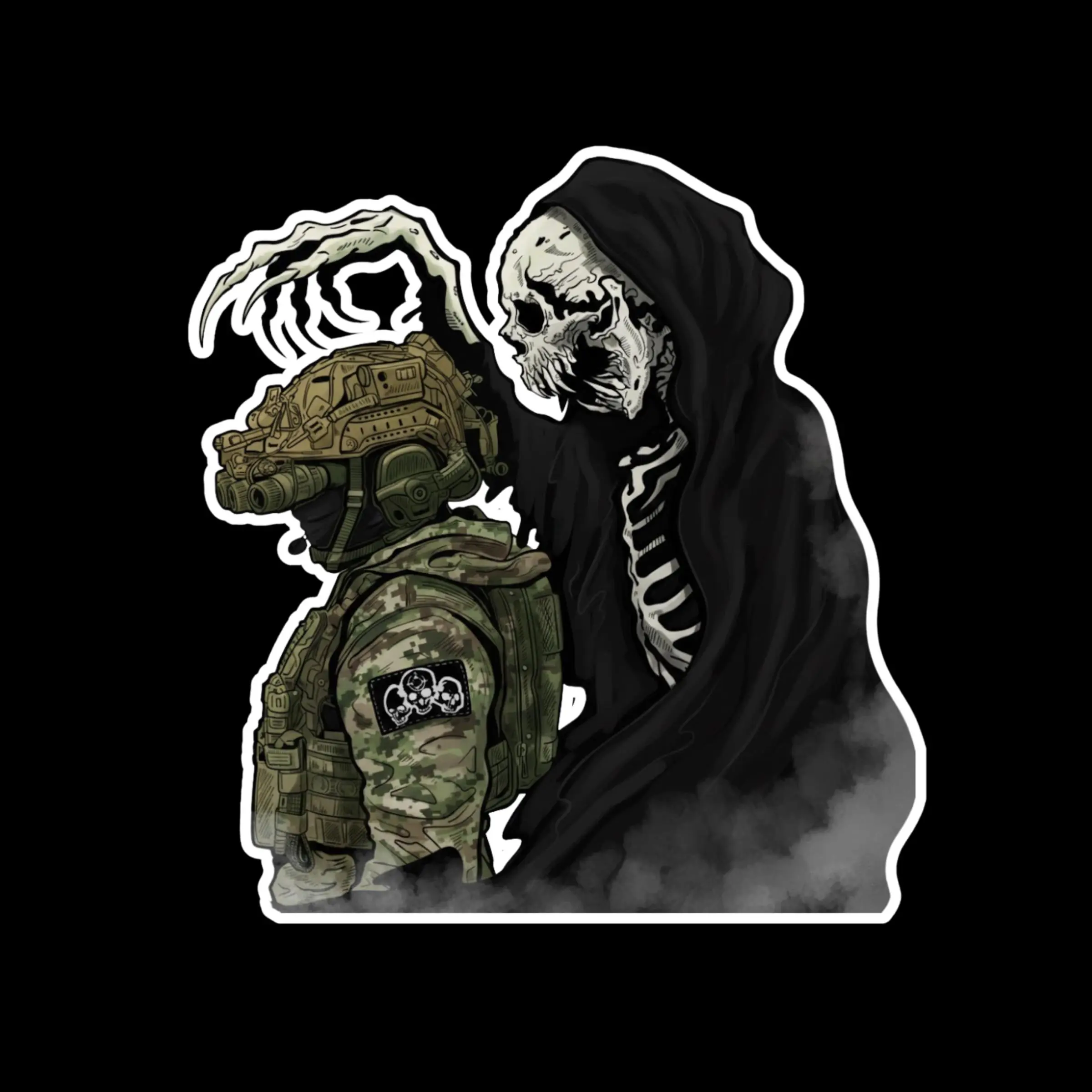 Grim Reaper Tactical Soldier Sticker, Death & War Concept Art, Dark Military Decal Grim Reaper Tactical Soldier Sticker, Death & War Concept Art, Dark Military Decal