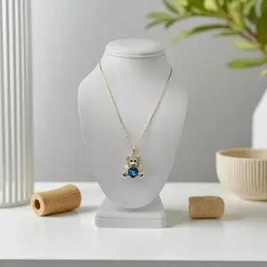 Valdiviajewery #1933 14k Gold Plated Bear Necklace and Pendant High Quality