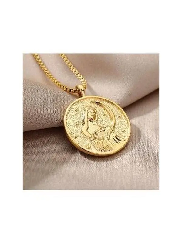 Selene Artemis Hecate Necklace,Greek Lunar Goddess Necklace,Medallion Queen Necklace for Women