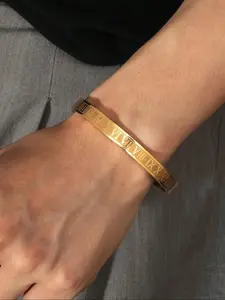 Fashionable Simple Roman Numerals Design Bracelet, Stainless Steel Jewelry for Party, Daily Clothing Decor, Trendy All-match & Exquisite Jewelry for Birthday Gift, Fashionable Bangle