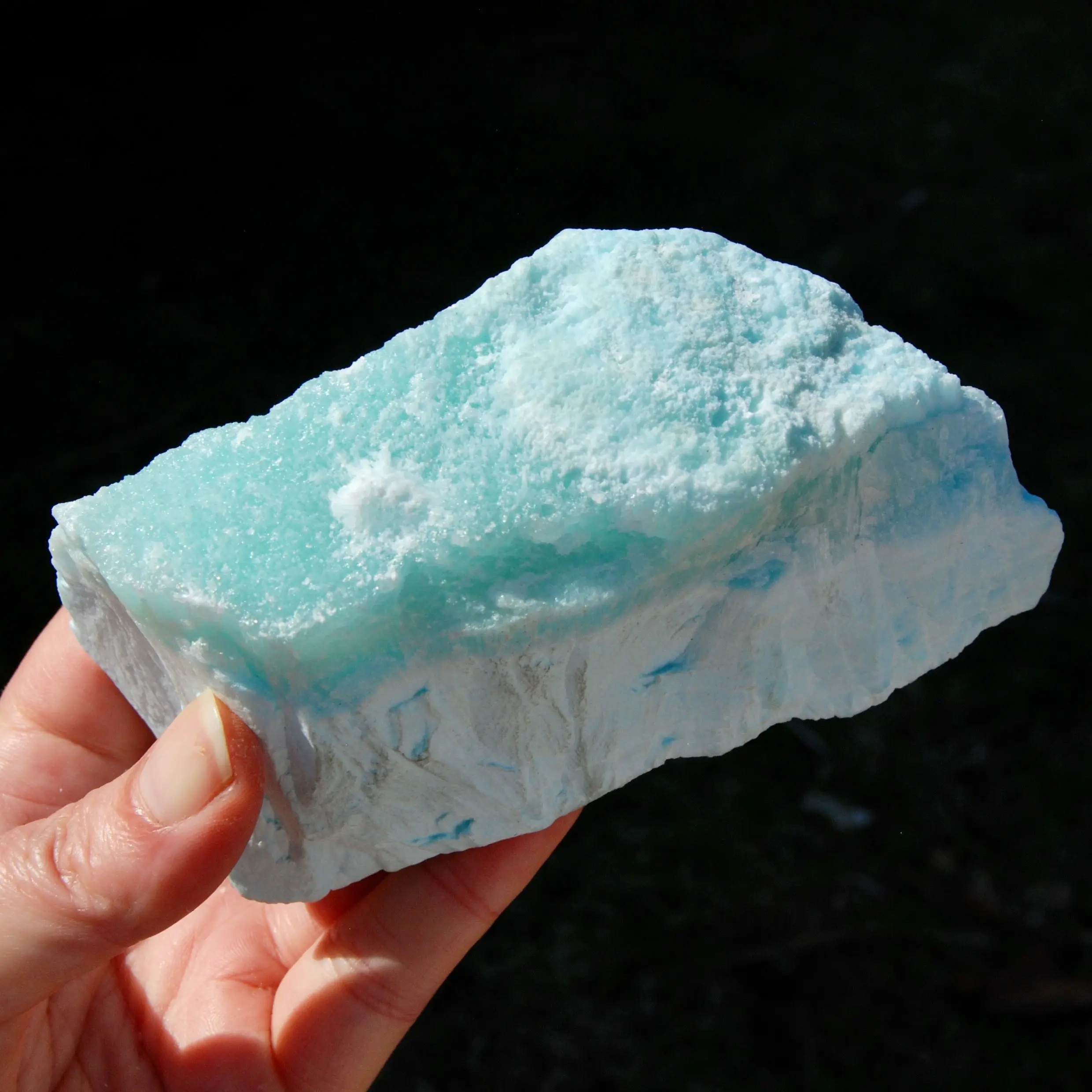 5in 1.4lb Raw Hemimorphite Blue Aragonite Crystal