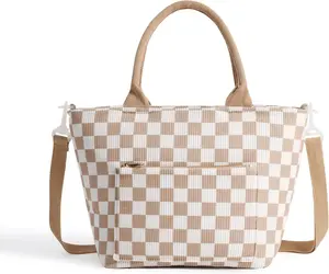 Lunch Bag for Women Adult Large Insulated Lunch Box Girl Cute Corduroy Lunch Tote Bags  Leakproof Cooler Work Picnic