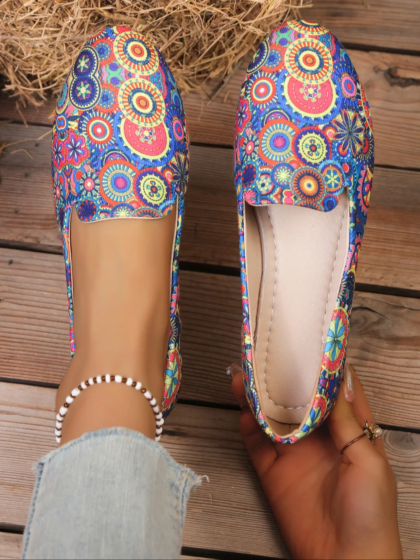 Women's Spring Summer Flat Shoes, Casual Fashionable Flats, New Style Pointed Toe Soft Sole Slip-On Casual Loafers, Versatile Textile Sneakers