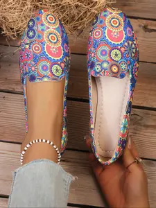 Women's Spring Summer Flat Shoes, Casual Flats, New Style Pointed Toe Soft Sole Slip-On Casual Loafers, Versatile Textile Sneakers