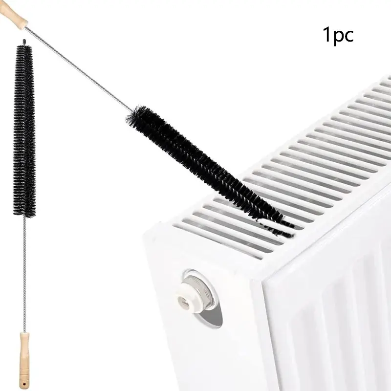 Flexible Radiator Cleaner Brush with Wooden Handle, Long-Reach Flexible Duster for Efficient Cleaning of Home Appliances, Cars and More, Car Cleaning Tool
