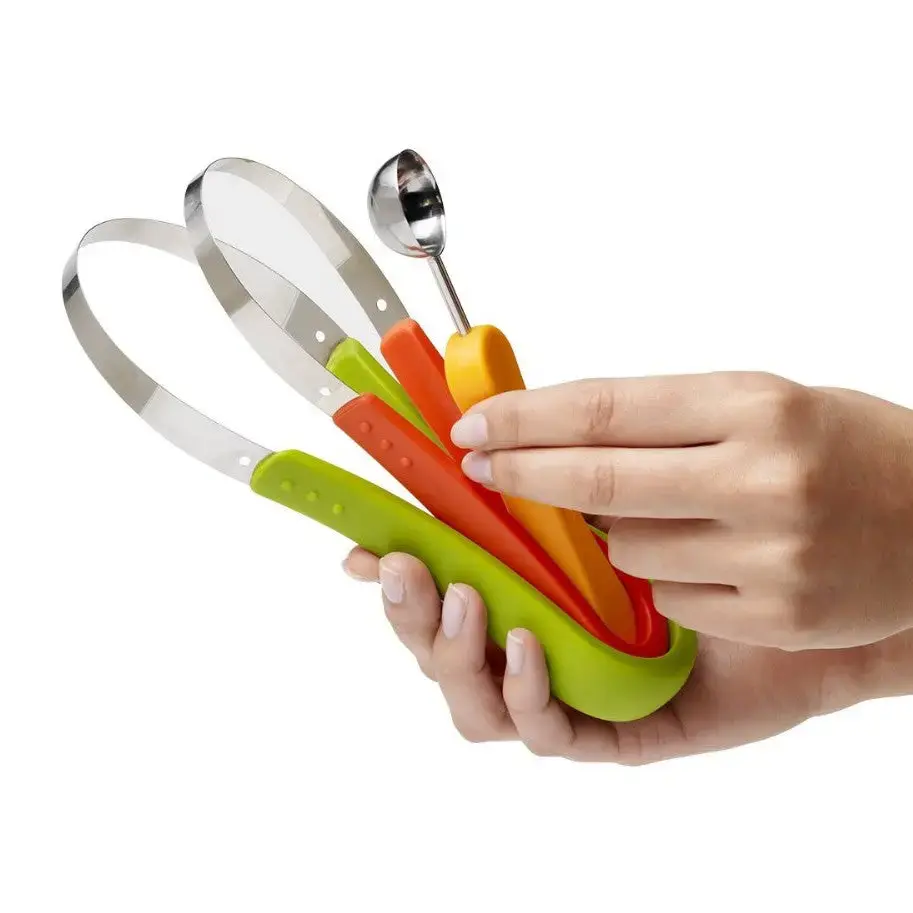 Kitchen Stocked 3 In 1 Fruit Scooper & Melon Baller Stainless Steel Utensils Set