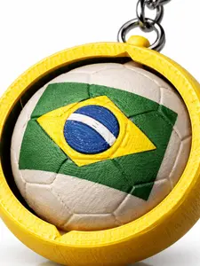 Brazil Soccer Ball Keychain – Spinning Fidget Toy, Stress Relief, Collectible Gift