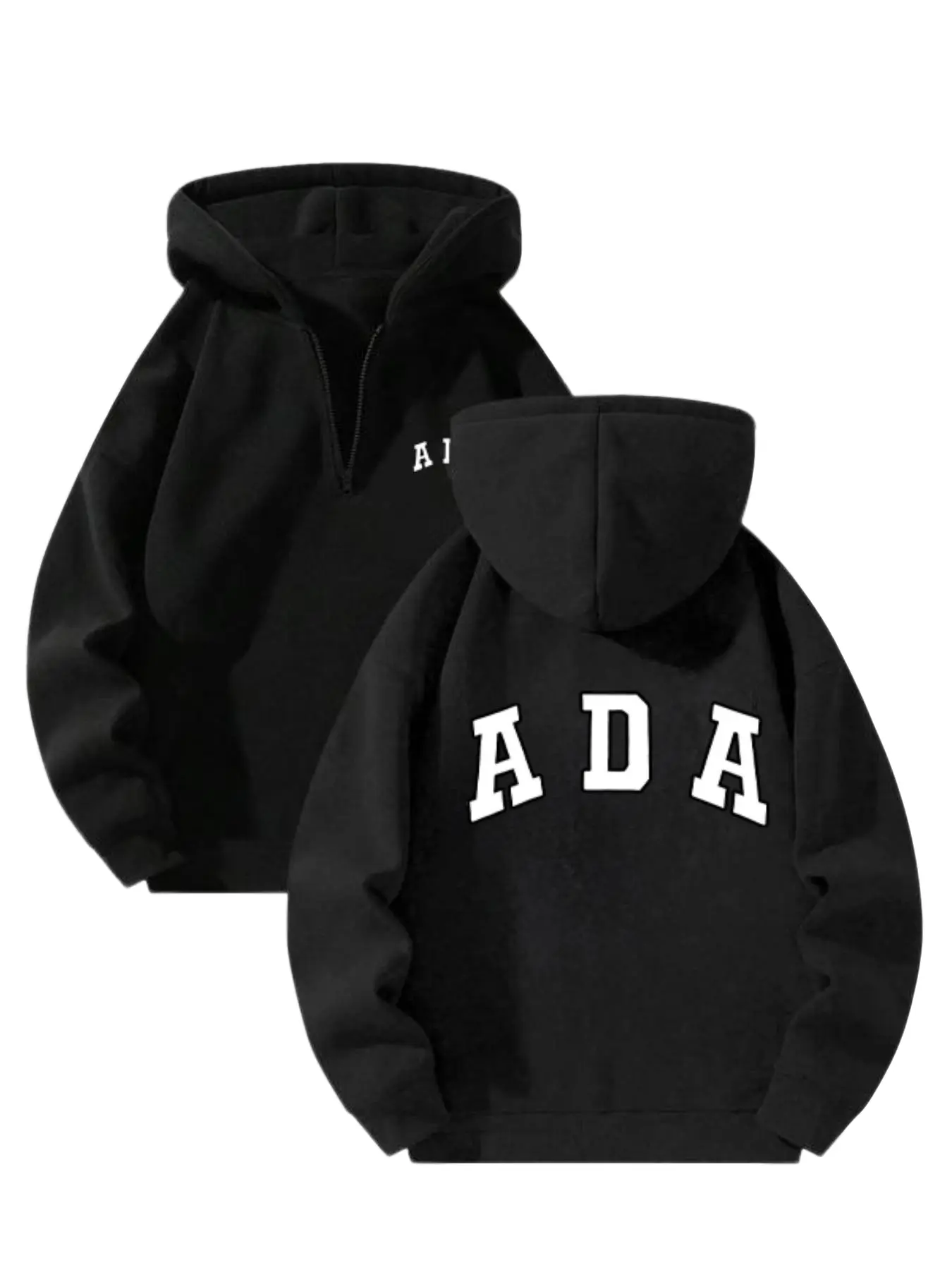 Women's New Y2K Style Zip Hoodie, Ada Letter Print, Comfortable Soft Fabric, Casual Daily Wear, Outdoor Play & Party