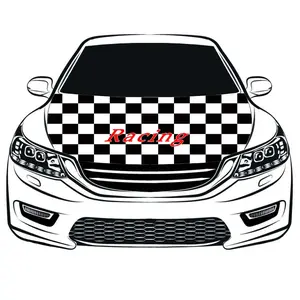 Black and white checkered Racing Car Hood Cover Flag ,Referee flag Engine Banner,3.3X5ft/6X7FT,100% Polyester Elastic Fabrics Can be Washed