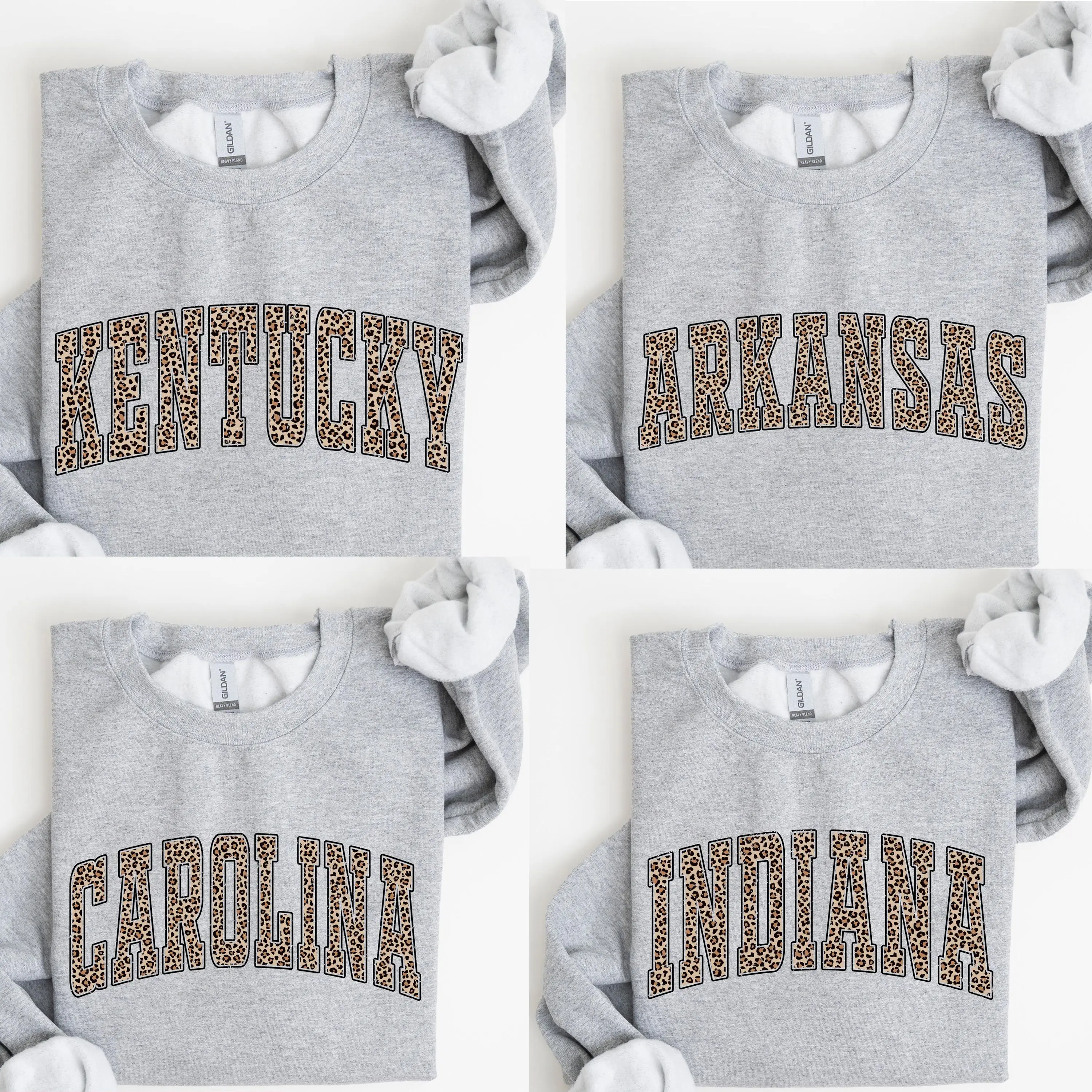Leopard Camo State College Sweatshirt – Sport Grey, Custom Your Team, State College Varsity Name, Gift for Fans, Womenswear & Menswear
