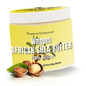 RA COSMETICS Whipped Shea Butter Unscented - 100% Pure and Natural African Shea Butter for Men & Women - Ultimate Handcrafted Moisturizer with Essential Vitamins for Radiant Skin & Luscious Hair