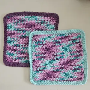 Peacock crochet dishcloth set