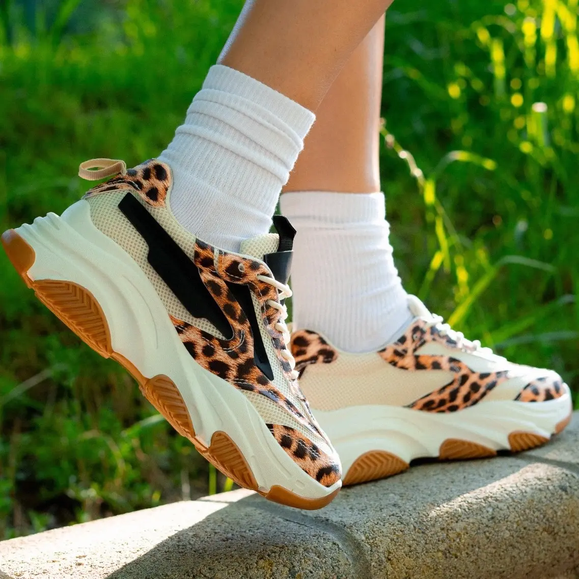 Priscilla Leopard Casual Trainer Sneaker for Women - Sports Shoes - Runner Footwear Athletic Running Training Walking Shoes Closed Girl Insole