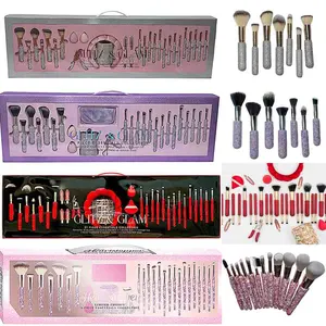 Rhinestone Makeup Brush & Holder 25 Piece Set
