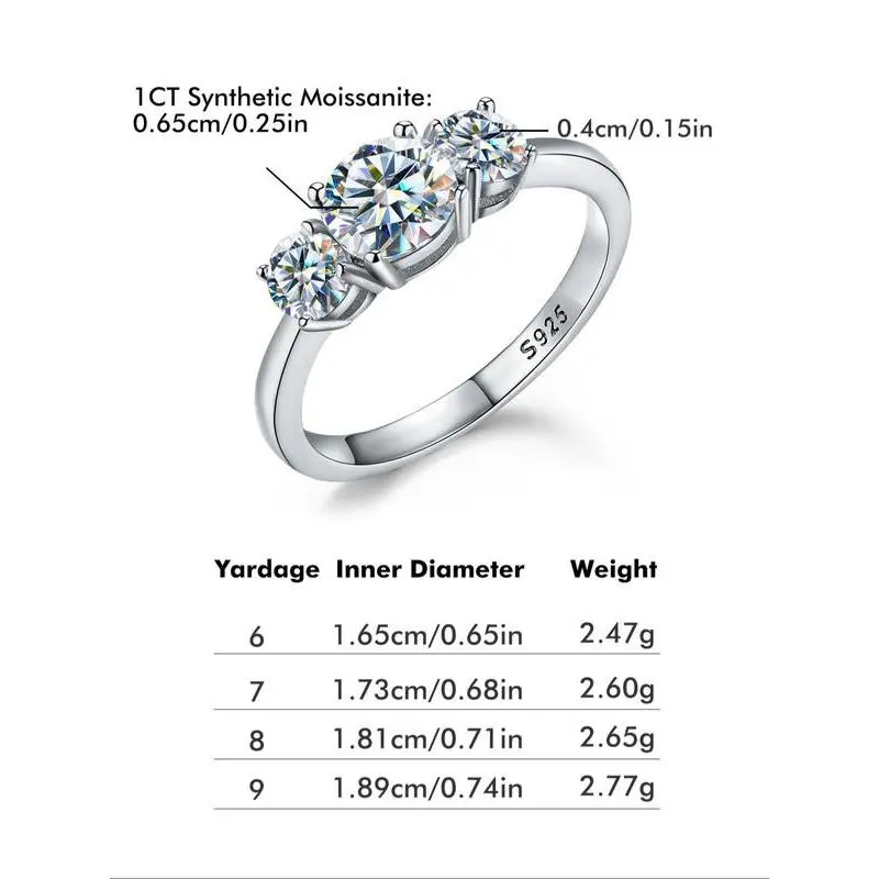 S925 Sterling Silver Synthetic Moissanite Ring, Fashion Promise Ring for Women, Trendy All-match & Exquisite Engagement Ring for Birthday Gift S925 Sterling Silver Synthetic Moissanite Ring, Fashion Promise Ring for Women, Trendy All-match & Exquisite Engagement Ring for Birthday Gift
