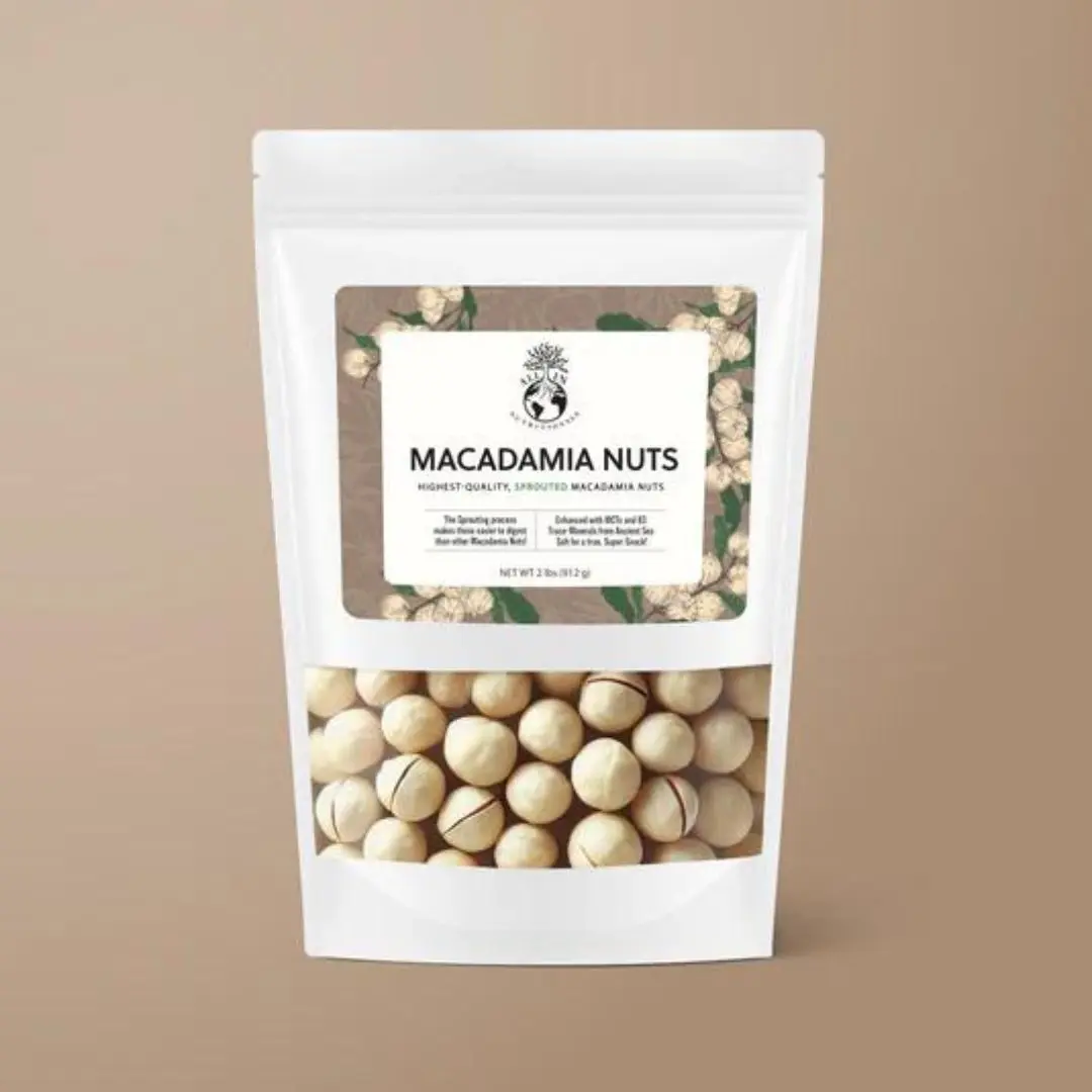 All-In Organic Sprouted Macadamia Nuts - Rich Flavor and Crunch - Healthy Snack with Fiber and Antioxidants Protein Natural