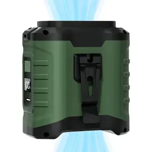 Portable Waist Fan, USB Rechargeable Waist Fan with 5-speed Speed & Flashlight, Suitable for Outdoor Camping Travel, Wearable Belt Fan