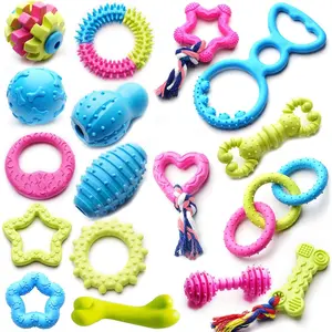 17 Pack Small Dogs Puppy Chew Toys Set,Cute Variety Shape Multi Colors Designs to Bite Anytime Enjoy Teething Toys Training Supplies,Christmas Party Gifts,Hand Tools Kits
