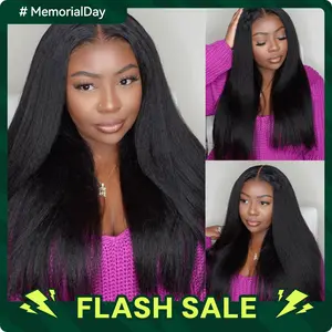 Vshow Kinky Straight Drawstring V Part Wigs For Women No Leave Out Install V Part Wig 250% Density Flat Edge Machine Made Half Wigs #Summervibes