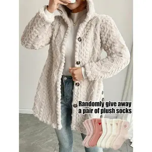 Women's autumn and winter warm and fashionable jacquard hooded cardigan long sleeved jacket women's casual daily clothing and school activity fashionable jacket