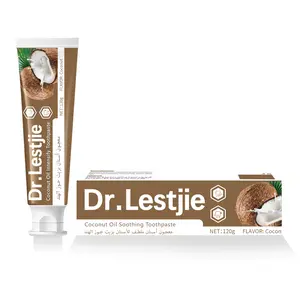 Dr.Lestjie Coconut Toothpaste 120G Fruit Flavor Fresh Breath Stain Removal Authentic Wholesale Coconut Oil Soothing Toothpaste for Unisex Oral Care
