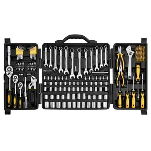 【Summervibes】VEVOR 207-Piece Mechanics Tool Set,  1/4" 3/8" 1/2" Drive Sockets, SAE and Metric Mechanic Tool Kit with Bits, Wrenches, Ratchet Handle, Accessories, and Plastic Storage Case, for Automotive Repair