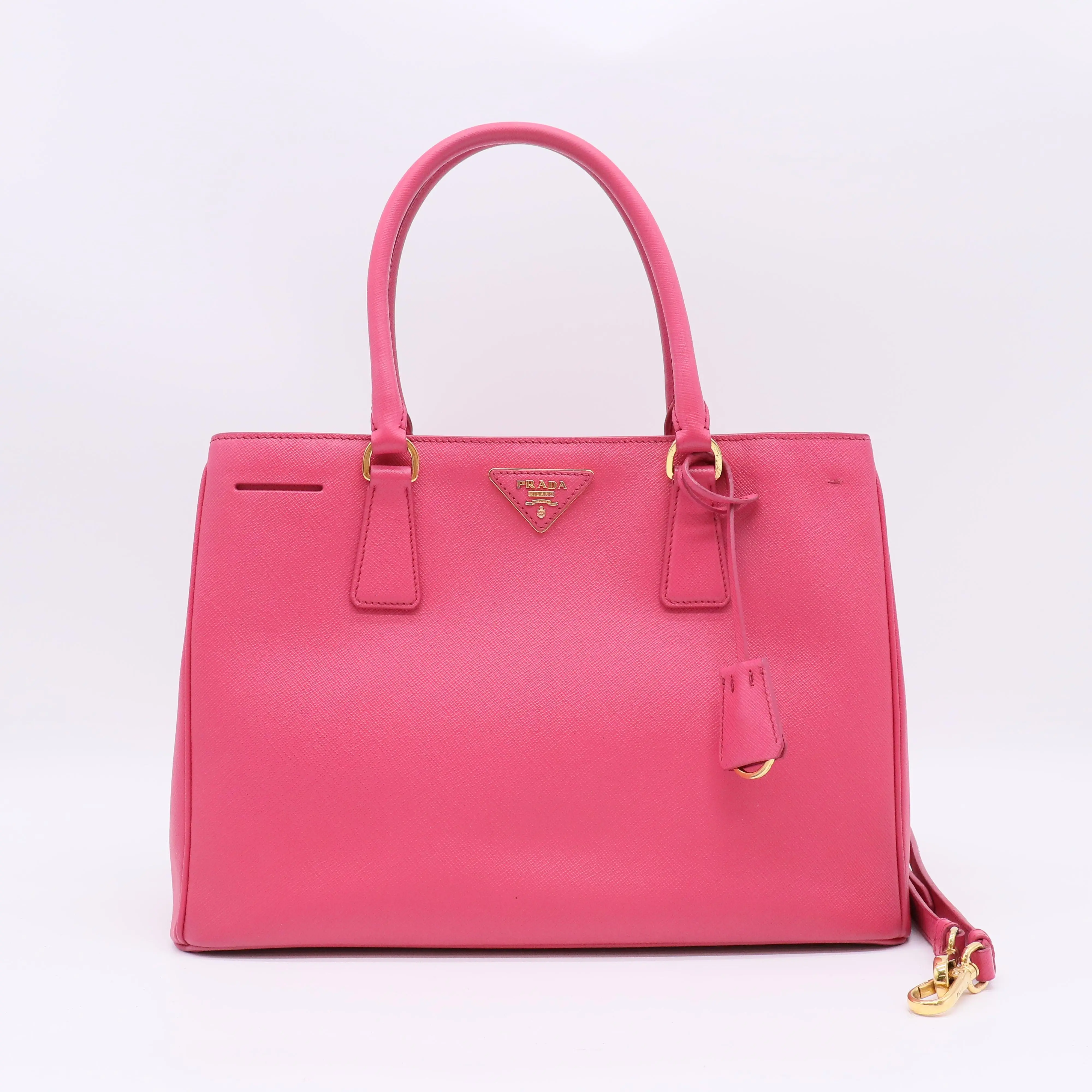 Pre-owned PRADA Leather Tote Bags Saffiano Lux Galleria Double Zip Tote Bag B22848