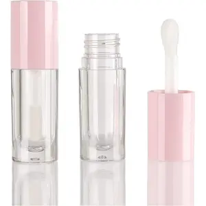 50pcs Empty Pink 6ml big doe foot wand lip gloss Round Chunky lipgloss containers wholesale with thick large wand
