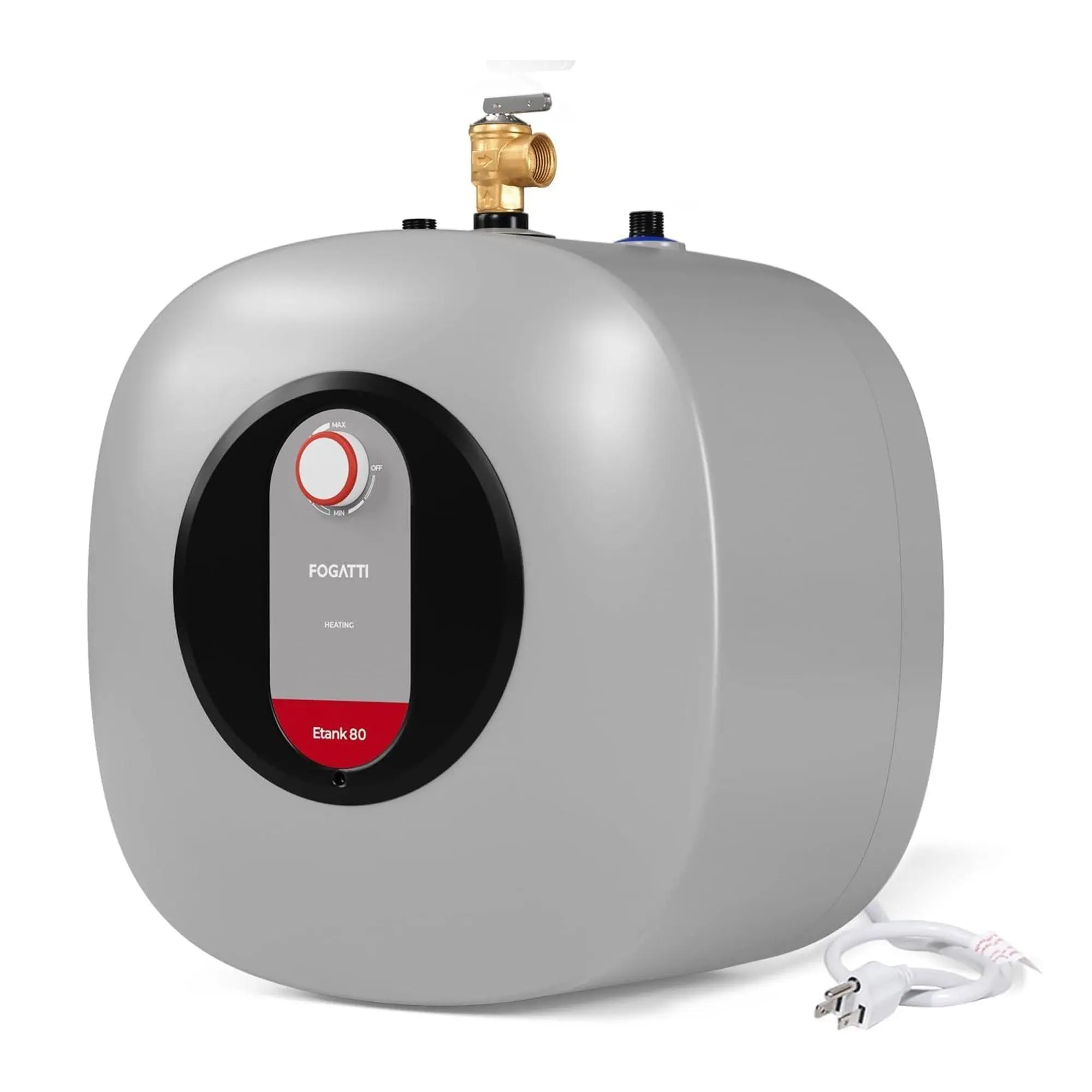 Fogatti 8 Gallon 1440W Electric Mini Tank Water Heater, Wall/Floor Mount, Gray Fogatti 8 Gallon 1440W Electric Mini Tank Water Heater, Wall/Floor Mount, Gray
