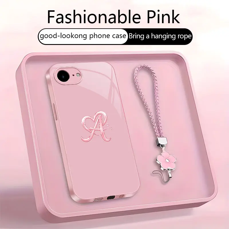 High-End Smartphone Casing for iPhone 16e - Exquisite Minimalist Design with Premium Aesthetic, 26 Letter Options, Handheld Device Protection, Model YM99