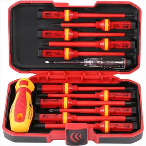 1000V Insulated Electrician Screwdriver Set - 13-Piece Professional Electrical Screwdriver Set Insulation Handle CRV Steel Magnetic Phillips Slotted Pozi Torx Tips VDE & GS Certified