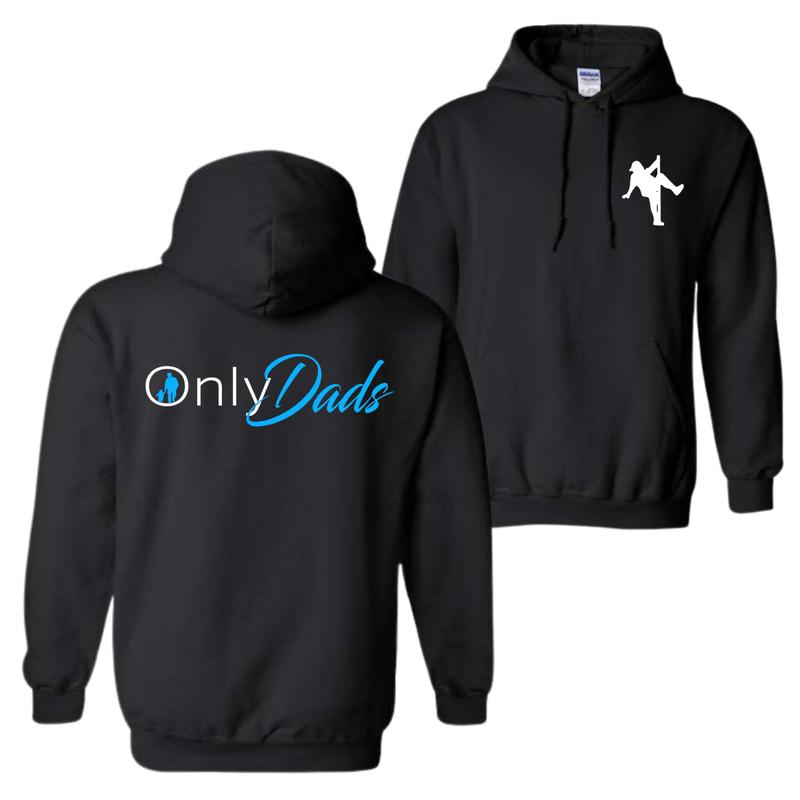 Vintage Only Dads Hoodie – Playful Fatherhood Logo Graphic, Unisex Long Sleeve Casual Streetwear