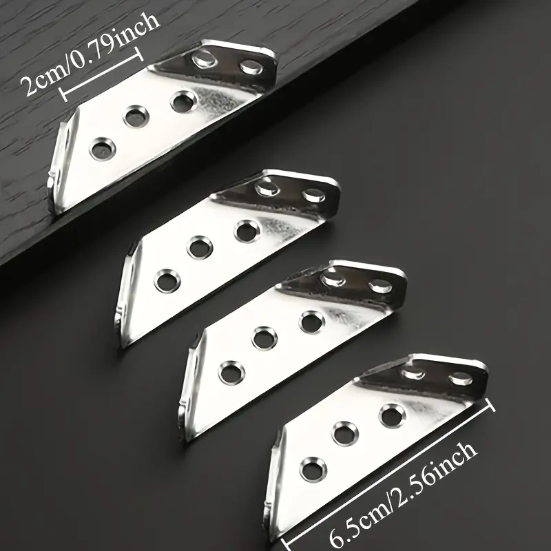 16pcs  Heavy Duty Stainless Steel Right Angle Brackets, 90 Degree Corner Support with Pre-Drilled Holes, Industrial Grade Hardware for Cabinets Furniture Woodworking DIY