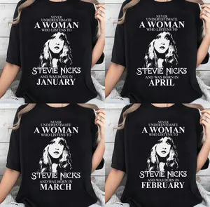 Never Underestimate A Woman Who Listens To Stevie Nicks And Was Born In Jan - Dec T-Shirt
