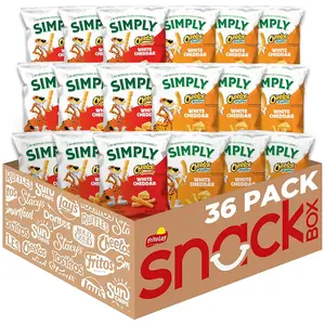 Simply, Cheetos White Cheddar Puffs & Crunchy Variety Pack, 0.875 Ounce (Pack of 36) Snack Vitamin
