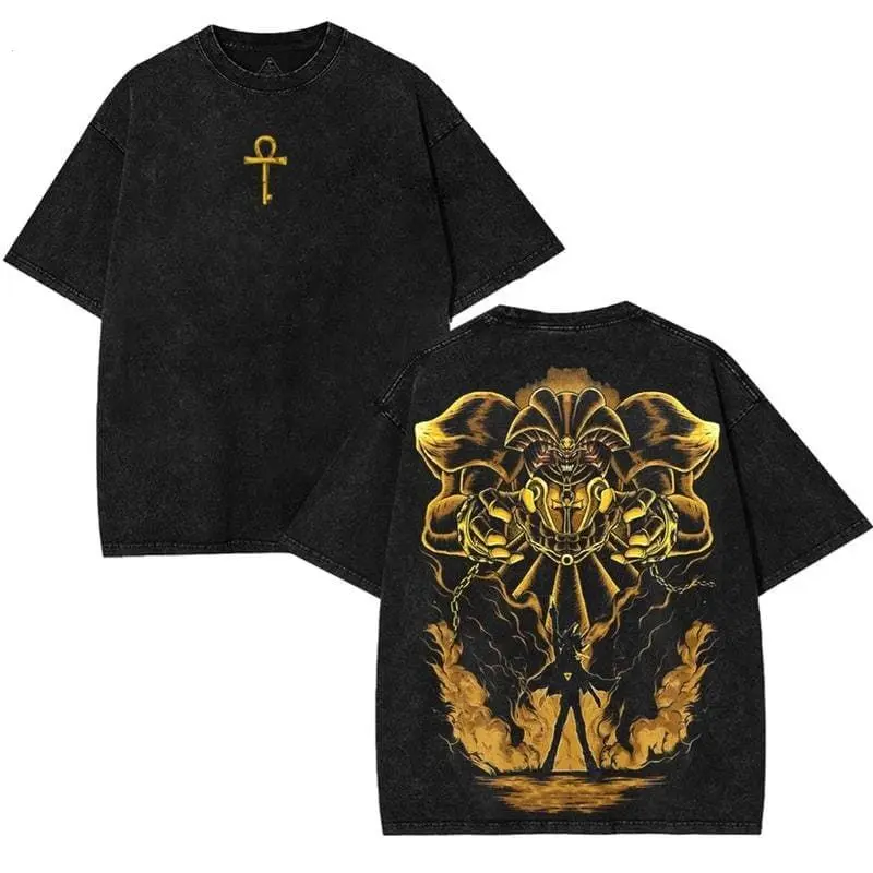Exodia The Forbidden one v3 Yugioh Yu-gi-oh Monster Card Yugi Muto anime manga game 2 sided Washed Tshirt, Hoodie unisex graphic tee 90s Cotton shirts Top fan clothes streetwear vintage merch