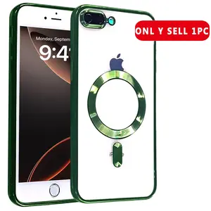 Magnetic for iPhone X XS XR XS Max 7 8 SE2 SE3 7Plus 8Plus 11 12 13 14 15 Pro Max  Case Cover Electroplated Edge Clear Back Slim Protective Phone Case with Camera Protection Compatible with Accessories