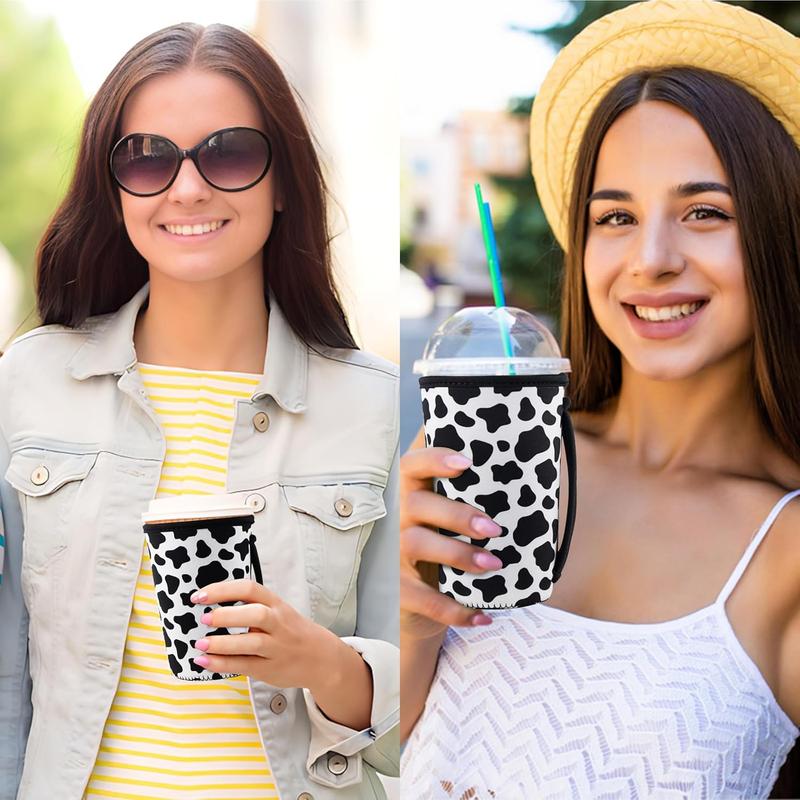 3 Pack  Iced Coffee Sleeves for Iced Coffee Cups or Drinks  Neoprene Insulated Sleeves for Hot and Cold Drinks from , Dunkin, And More (Cows)