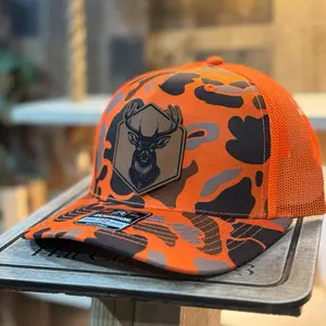 White tail buck Tan leatherette - Neon Orange Camo Richardson 112