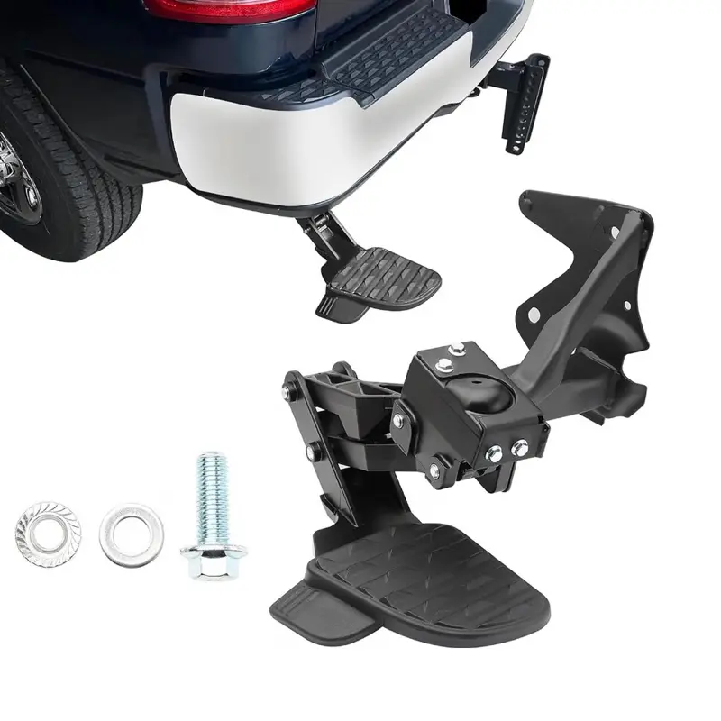 Rear Bed Step Fit for 2019-2024 Dodge Ram 1500 DT Retractable Bed Step Bumper Step For 2019-2024 Dodge Ram 1500,New Body Style with Dual Exhaust, Replaces # 82215289AH