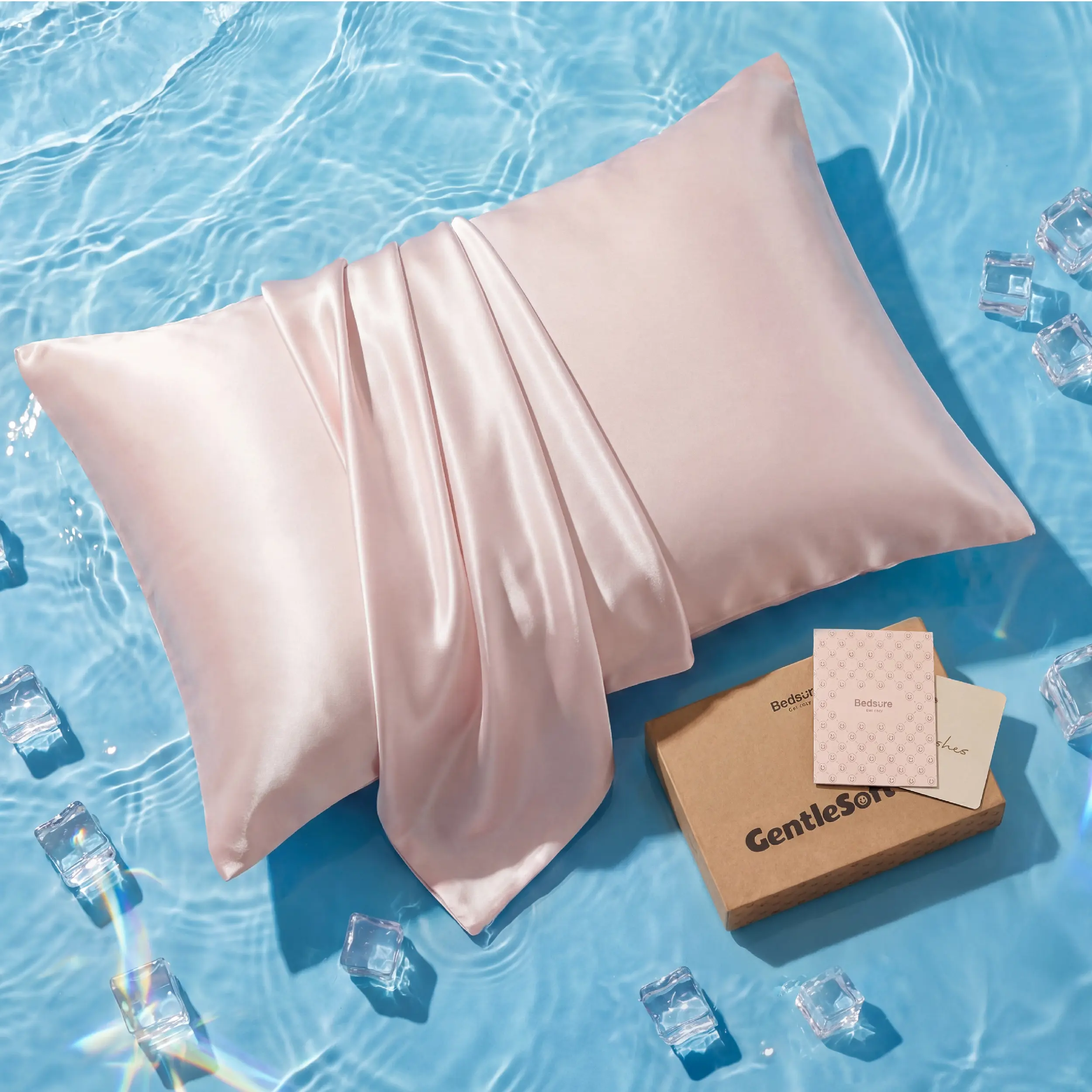 Bedsure Cooling Queen Size Silk-Like Pillowcase Set (2 Pack) - Wrinkle Resistant, Breathable, Frizz-Free Hair, Hidden Zipper, Softer Than Silk, Premium Gift for Her, Ideal for Hot Sleepers