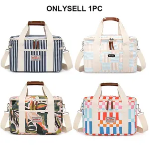 Large Capacity Printed Lunch Bag Insulated Ice Pack Bento Box Picnic Bag, Durable Thermal Food Storage Container, Perfect for Outdoor Use, Portable Lunch Bag