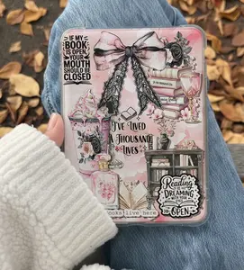 Pink Romance Kindle Insert for Clear Case – Aesthetic Book Lover Decor | Cozy Reading Accessory