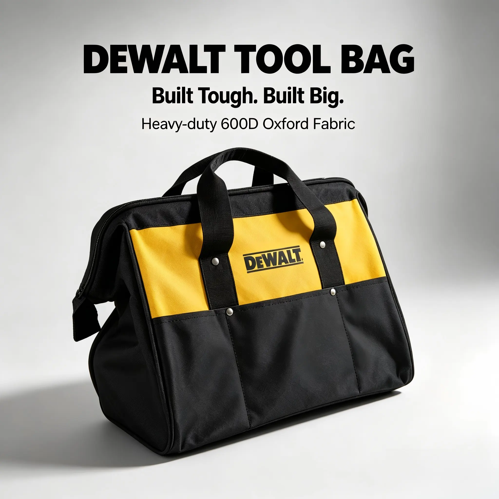 DEWALT Tool Carry Bag - 600D Oxford Durable Pouch for Outdoor Work, Workshop Use, DIY Maintenance, Sturdy Stitched Handle, Extra Pockets for Small Accessories, Fits Most 20V MAX Outdoor Multifunctional Tool Kits campingessentials