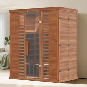 MNLR 3-Person Infrared Sauna for Home, Indoor Dry Sauna with Smart App Control, Bluetooth & WiFi, Ambient Light Strips, LCD Panel, 1500W/120V