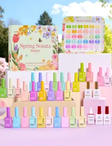 Beetles Spring HEMA-Free Gel Polish Manicure Set - 10ml Large Volume Spring Sonata Colleciton,  Pastel Colors Polish with Base Top Coat Swatch Card Uv LED Lamp Gel Gifts for Women mothersdaygift Spring Nail Taste of Spring Summer Nail Vacation Nail