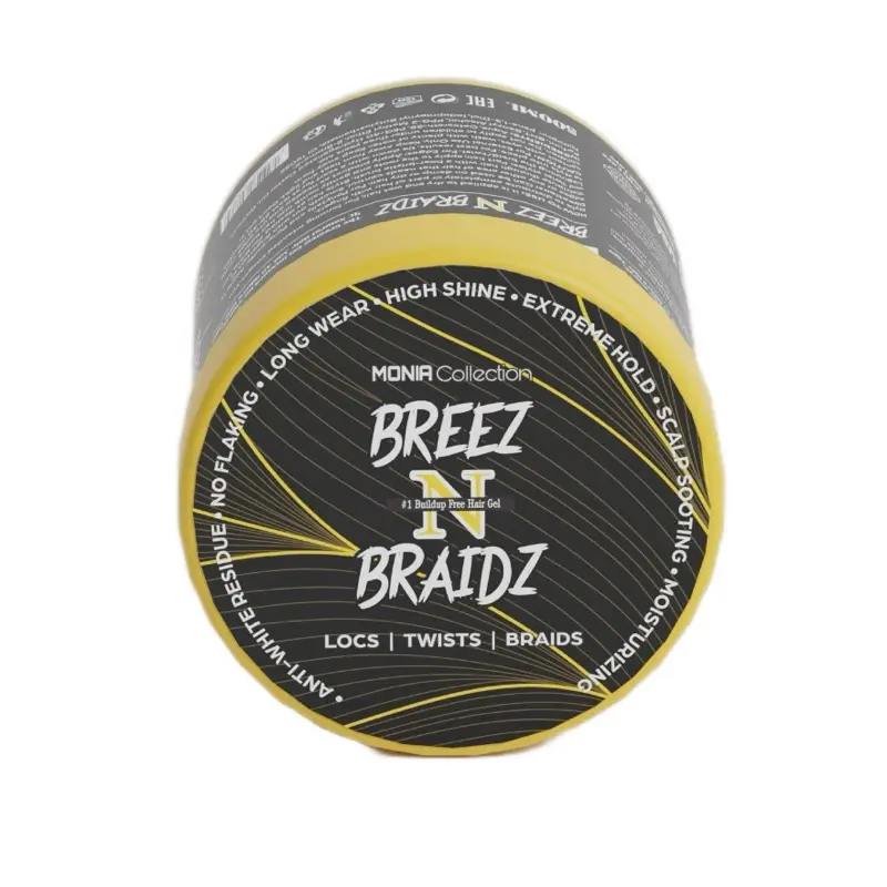 BREEZ N BRAIDZ Yellow Jar 500ml Braiding Gel - Full Force Maximum