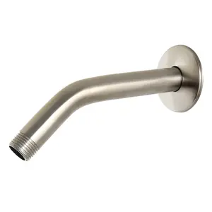 212 MAIN 8 in. Stainless Steel Trimscape Shower Arm - Rust-Resistant Flange, Brushed Nickel Bathroom Fixture Accessory for Shower Head Replacement